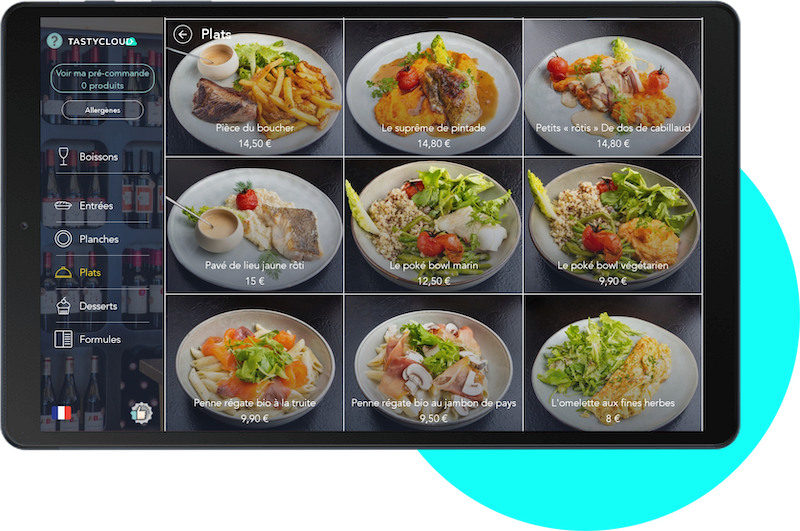 Solution menu digital tastycloud intégrant la fidelite