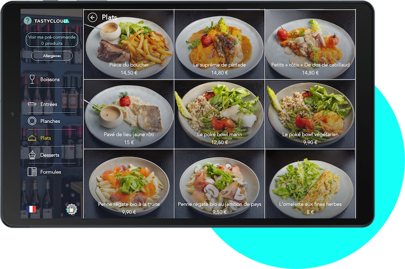Solution menu digital tastycloud intégrant la fidelite